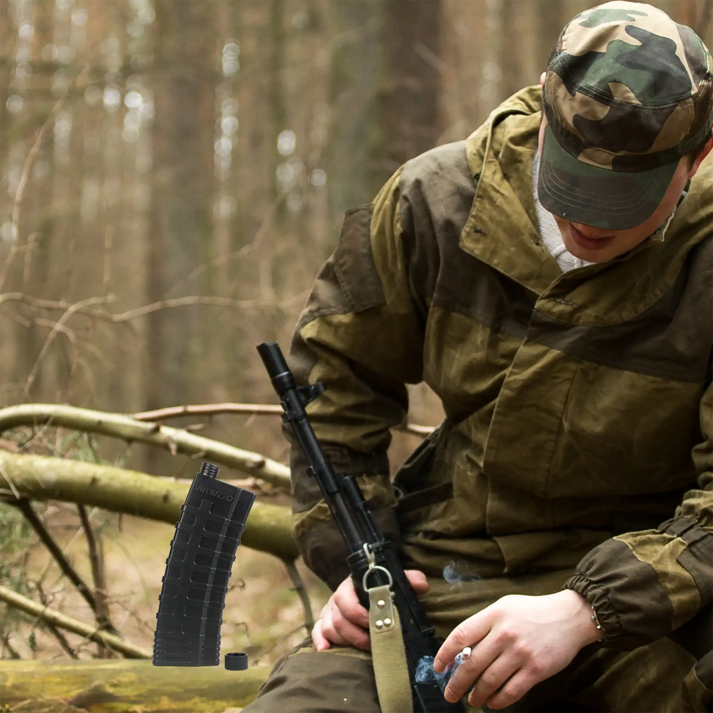 Flachmann AR-Magazin schwarz