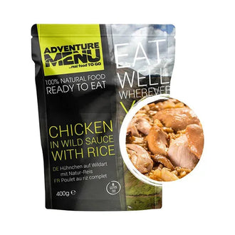 Hühnchen auf Wildart mit Reis