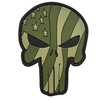 3D Patch Punisher Waving US Flag