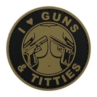 3D Patch I love Guns and Titties