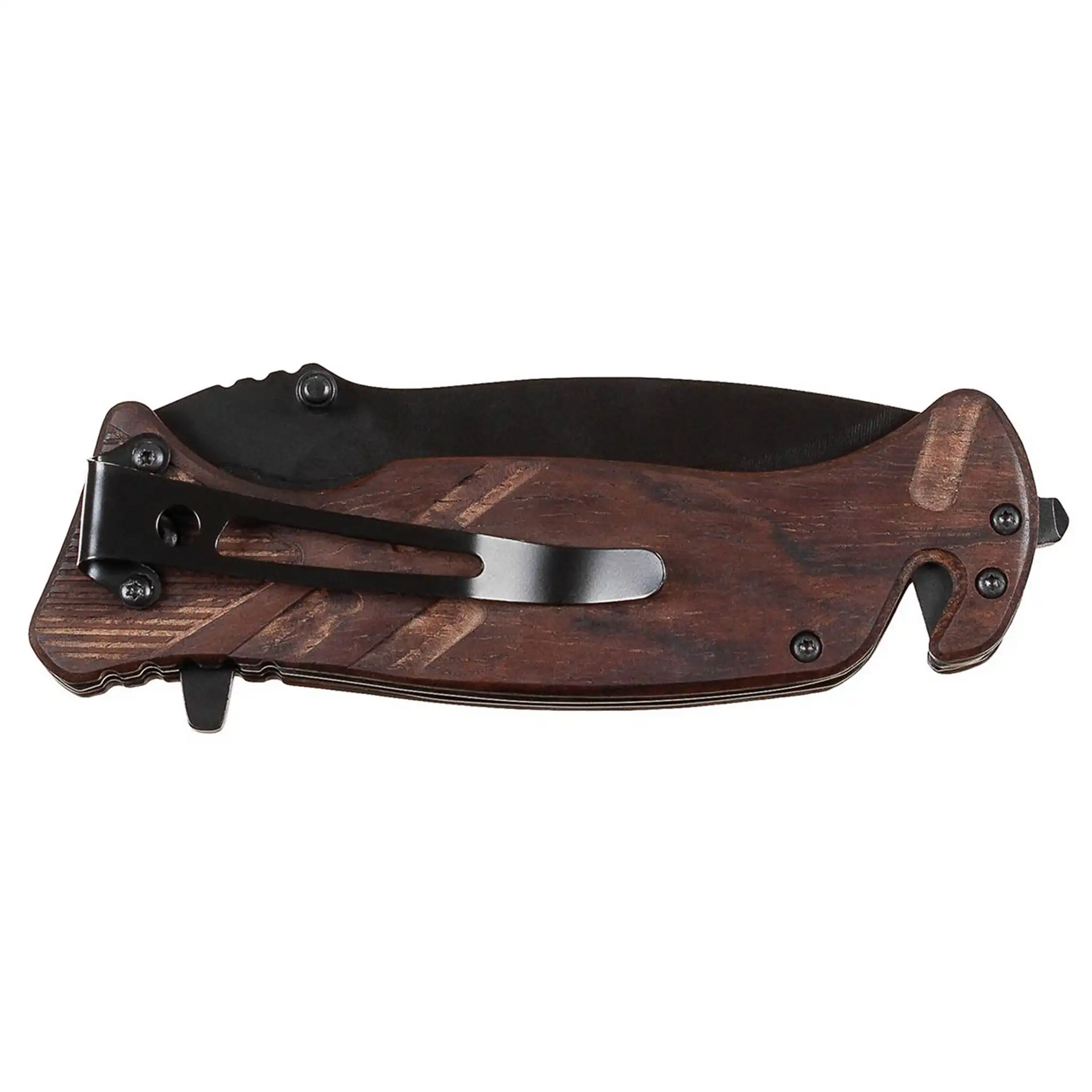 Klappmesser Einhand Holzgriff mit Feuerstarter