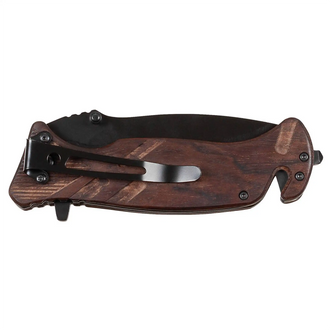 Klappmesser Einhand Holzgriff mit Feuerstarter