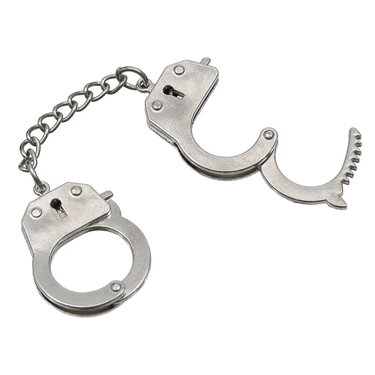 Schlüsselanhänger Handschellen silber 12 Stück