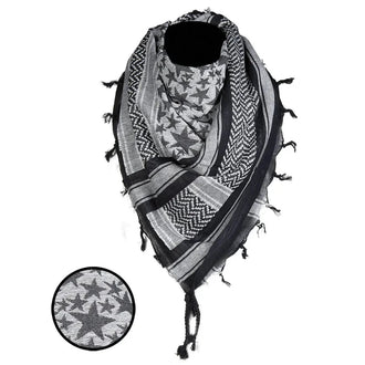 Mil-Tec Shemagh Stars 110x110 cm black white