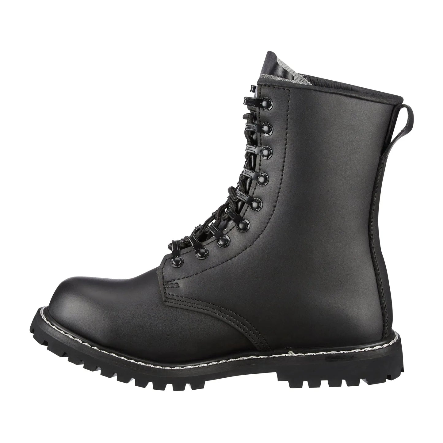 Combat boots with steel toe cap