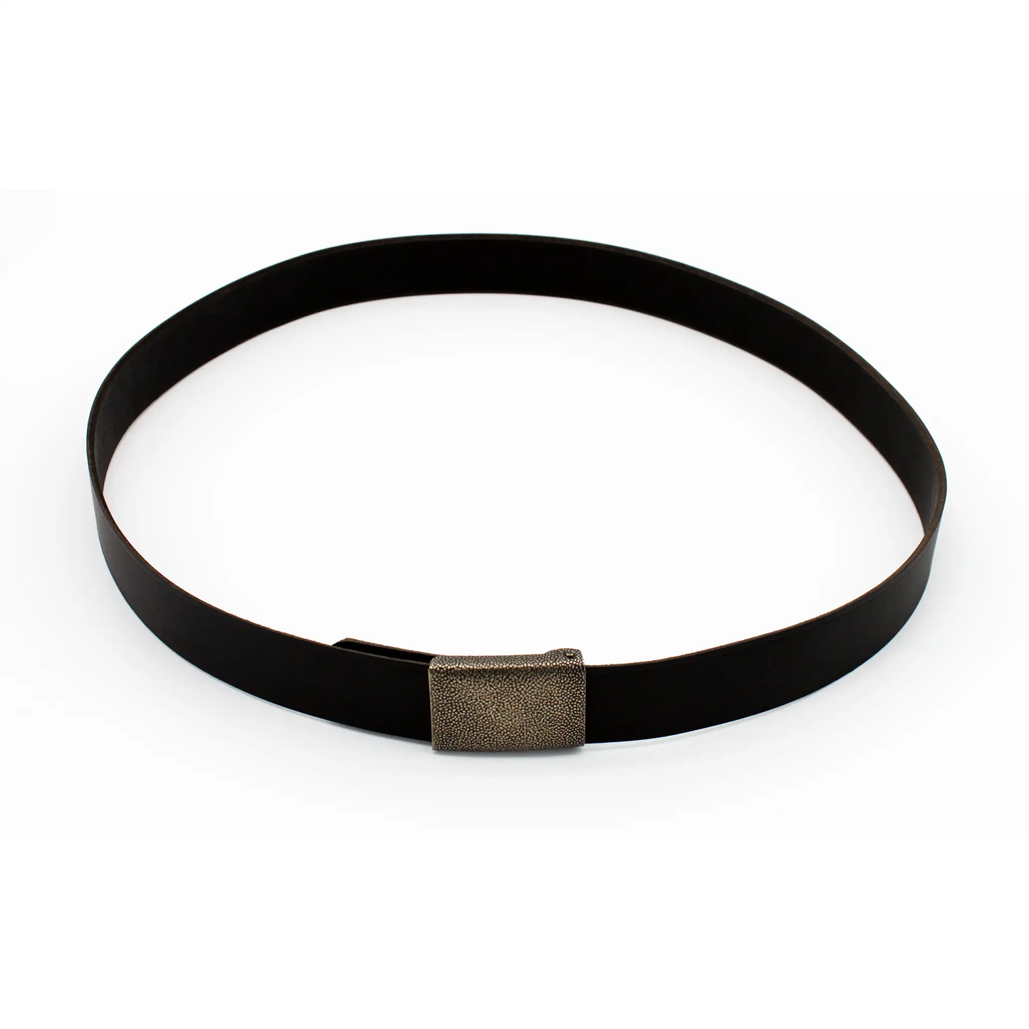 Cintura Heim larga 32 mm in pelle tinta nera