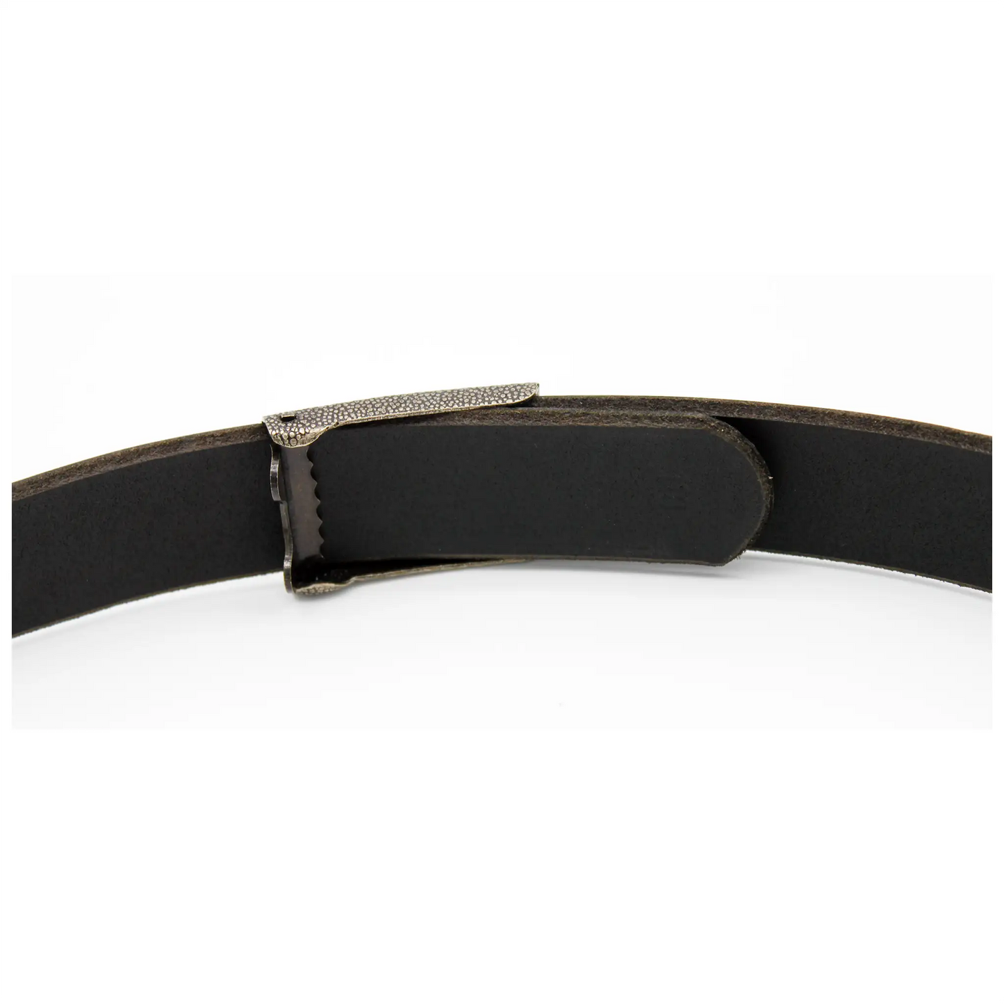 Cintura Heim larga 32 mm in pelle tinta nera