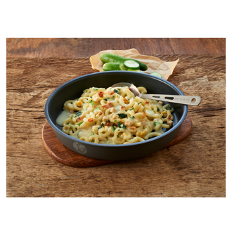 Sahnenudeln mit Hühnchen und Spinat