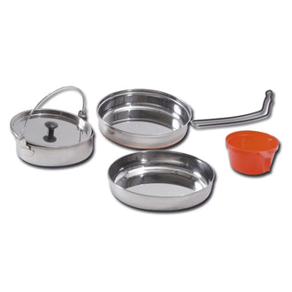 Stainless steel cooking set for 1 person