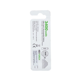 Akku 18650 USB Li-Ion 3.6V 3.400 mAh