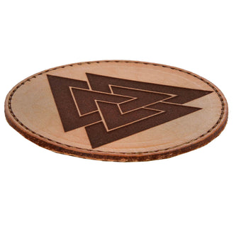 Lederpatch Valknut sand