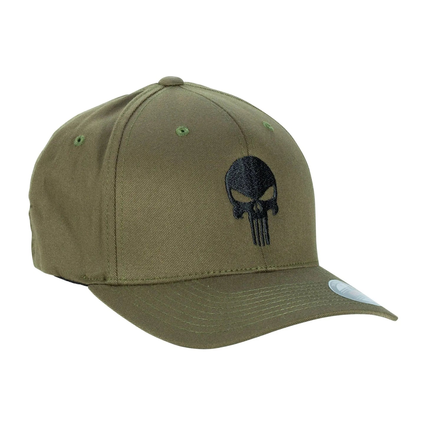 cafe-viereck-cap-flexfit-punisher-schwarz-oliv-ansicht-1