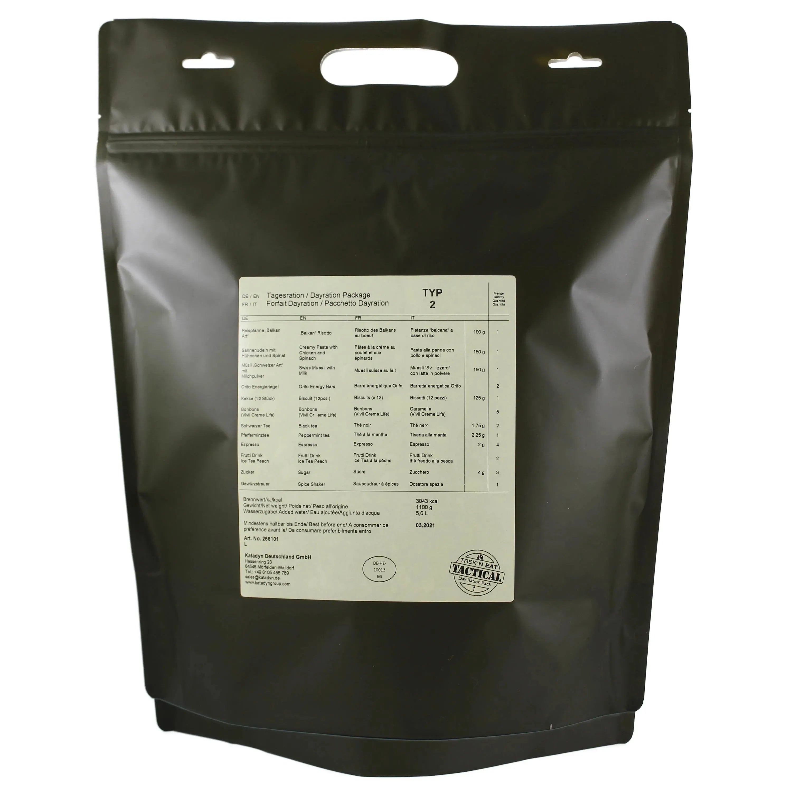 Daily ration Day Ration Pack Type 2 – ASMC Unlimited