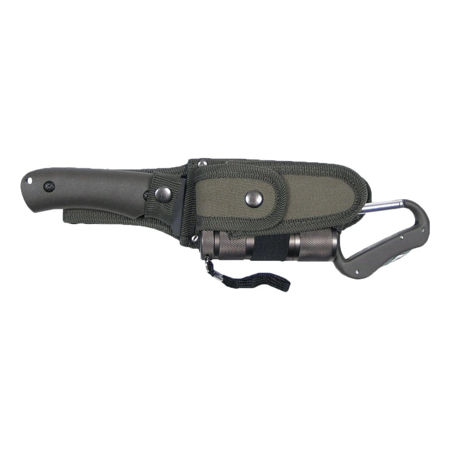 Knife set with LED flashlight olive
