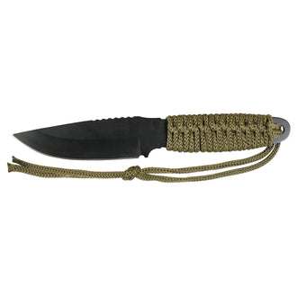 Rothco knife parachute cord with fire starter olive