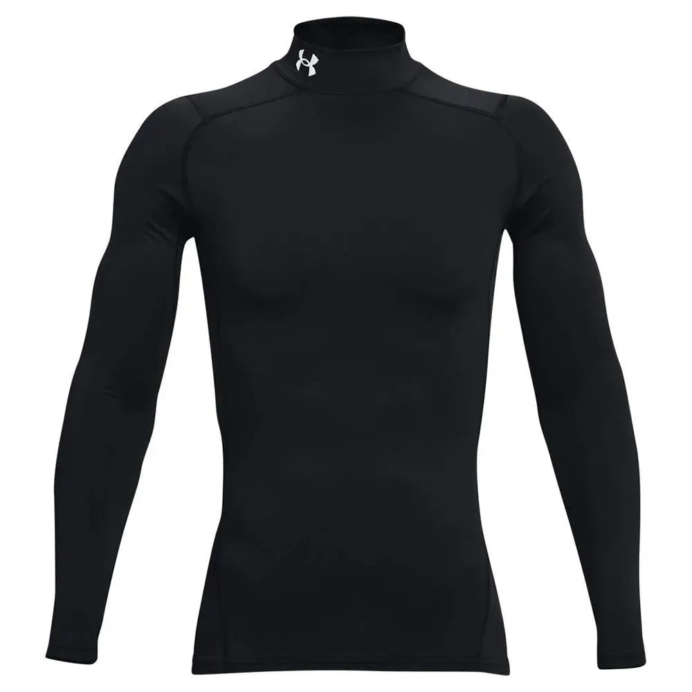 under-armour-shirt-coldgear-compression-mock-logo-schwarz-ansicht-1