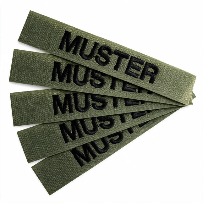 Name tapes set of 5 olive
