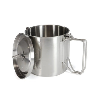 Edelstahl Camping Topf 2 in 1