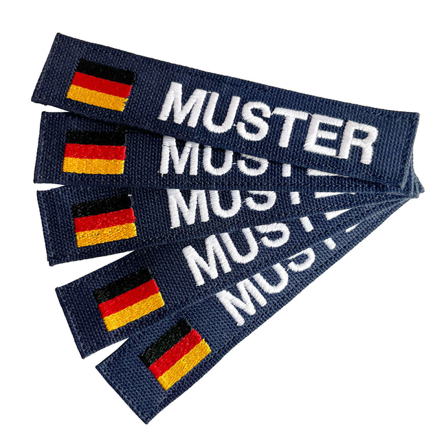 Namensbänder 5er Set mit Flagge Navy