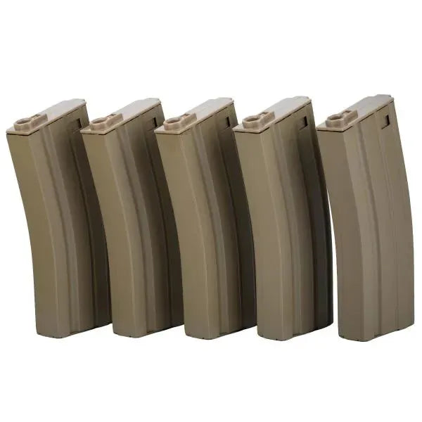 specna-arms-ersatzmagazinset-mid-cap-100-schuss-tan-5er-set-ansicht-1