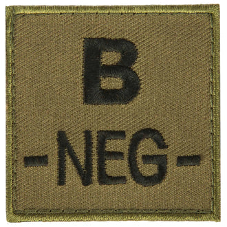 Blutgruppenpatch Blutgruppe B neg
