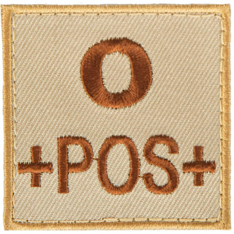 Blutgruppenpatch Blutgruppe 0 positiv sand