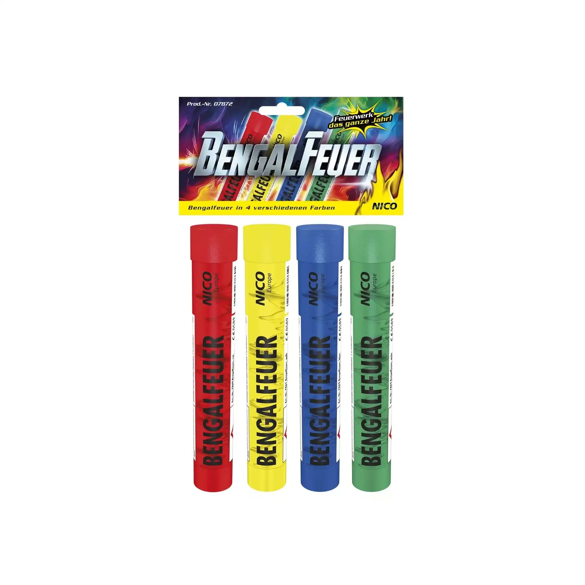 Bengalfeuer verschiedene Farben 4er-Beutel
