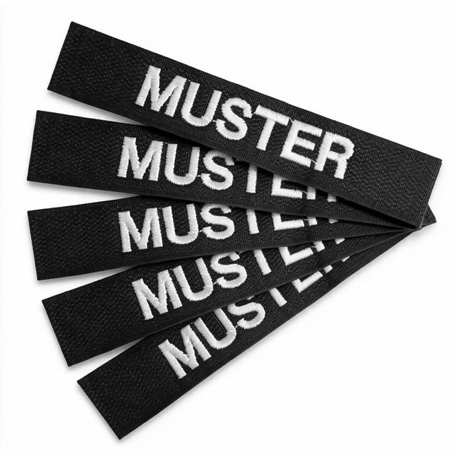 Name tapes set of 5 black