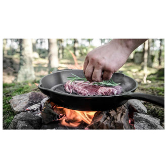 Grill- und Feuerpfanne gp35 mit Stiel schwarz