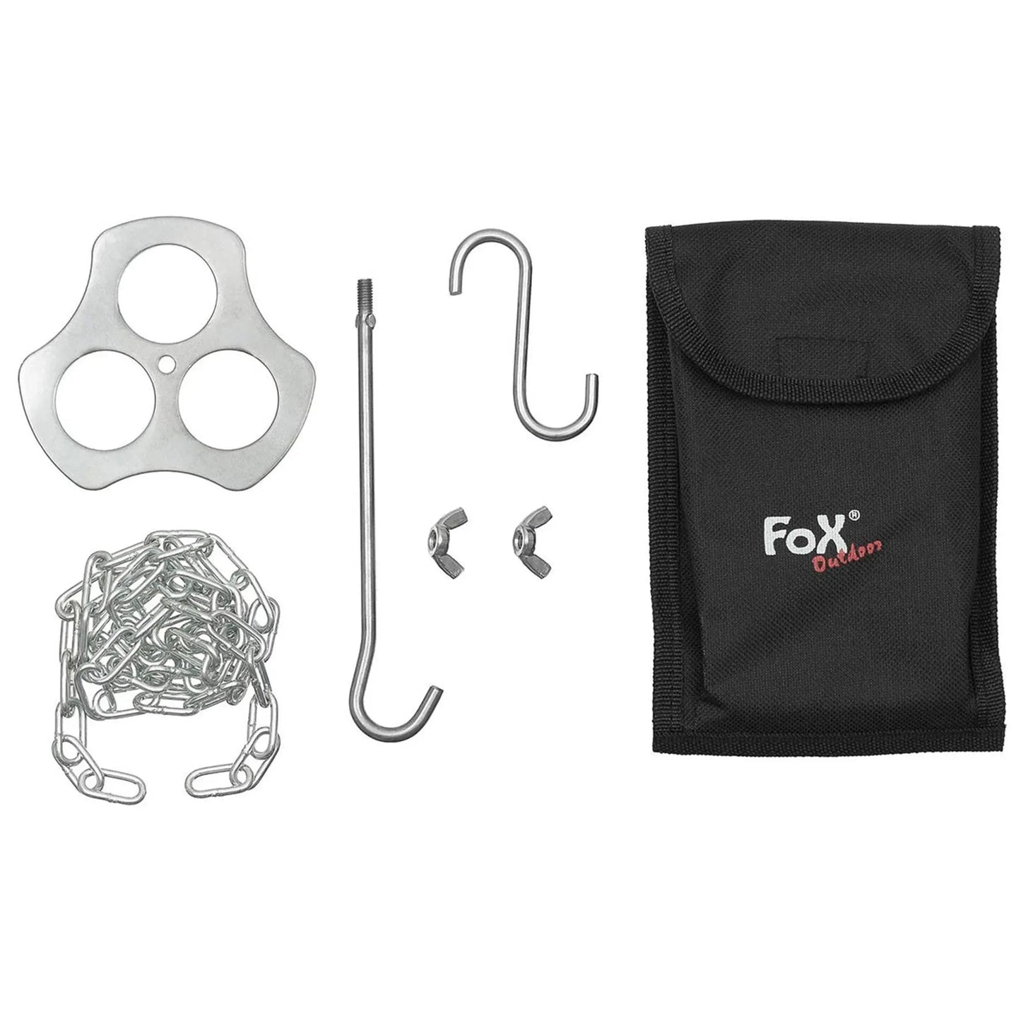 fox-outdoor-dreibeinhalter-edelstahl-mit-kette-und-haken-ansicht-2