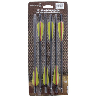 Aluminiumpfeile 14 Zoll schwarz 6er Pack