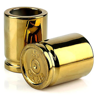 Shotgläser 50 Caliber goldfarben 2er Set