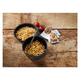 Nudeln in Rahmchampignon und Rindfleisch