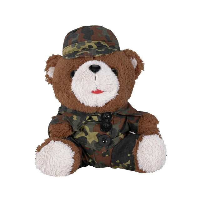 Orso di peluche con completo e berretto