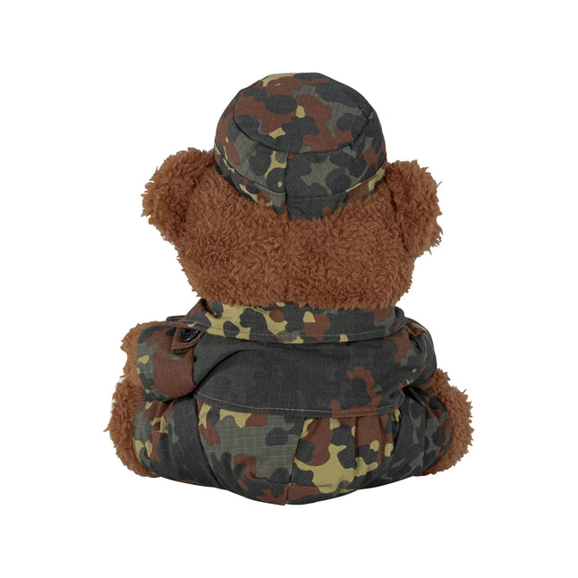 Orso di peluche con completo e berretto